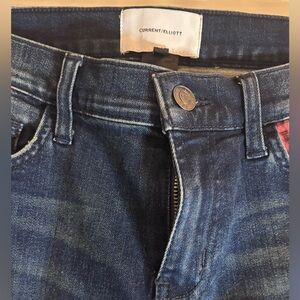 Current/Elliott Women's Straight Leg Blue Jeans